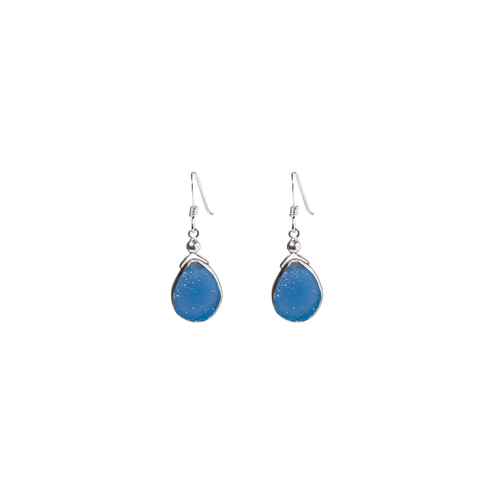 Julianna Earrings with Blue Druzy in Silver, Classic Almond Cut – Sayulita  Sol Jewelry